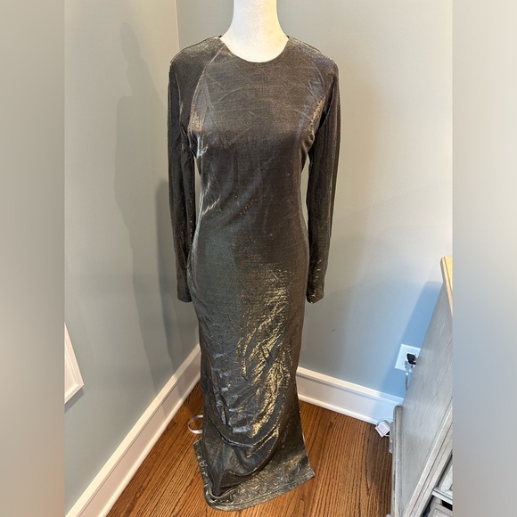 MISTRESS ROCKS Ministry Metallic Thigh Split
Maxi Dress NWT - Picture 2 of 8